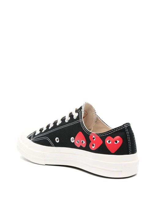 Black/rose red canvas sneaker Comme des Garcons Play | P1K1261